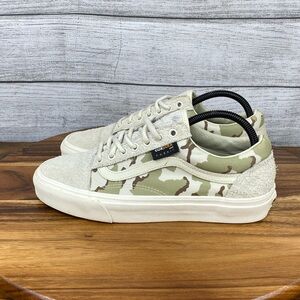 Vans Old Skool Cordura White Asparagus Green Camo Sneakers Men’s Shoe Size 8